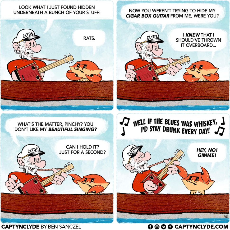 Starting A Band Part 1: Cigar Box Guitar a Captyn Clyde daily webcomic by Ben Sanczel